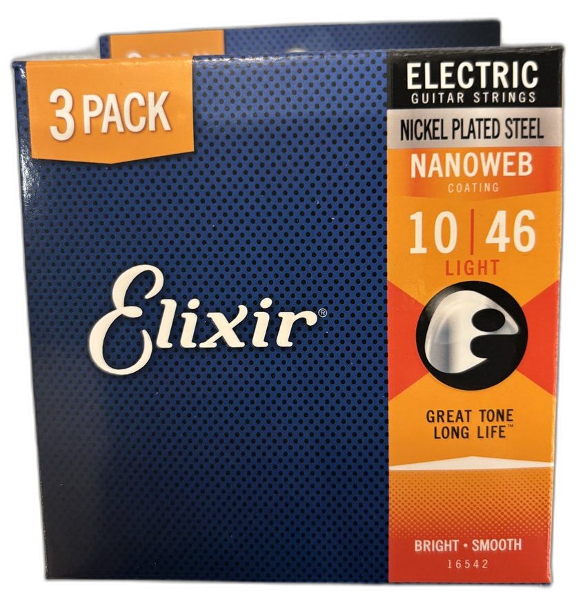 Elixir Nanoweb Long Life Trio Pack — Light 10-46 · Corde per chitarra elettrica · R&D Sound Lugano