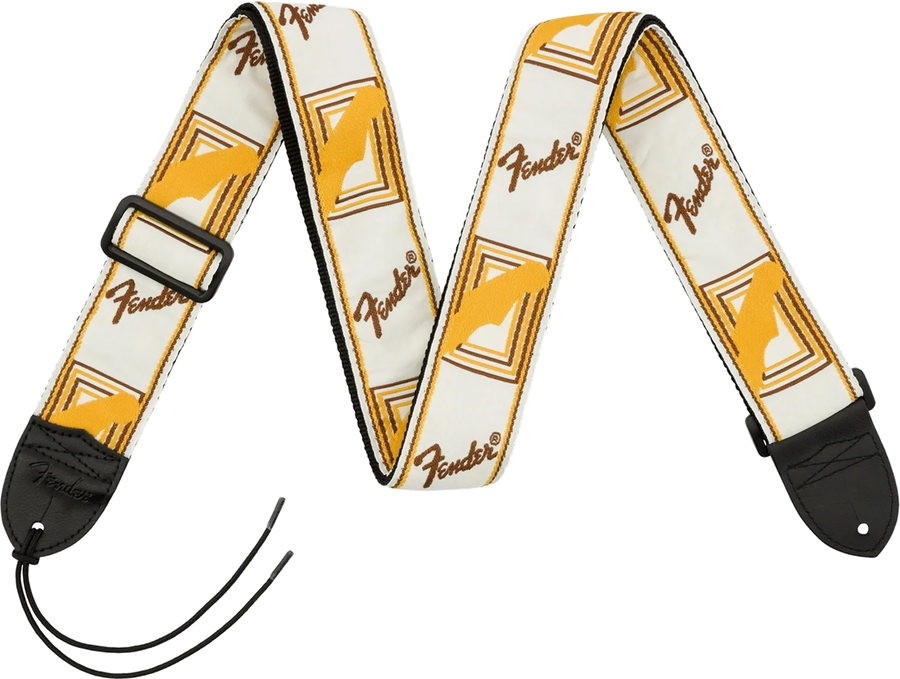 Fender Monogram Strap — Bianca/Marrone/Gialla · Tracolle e cinghie · R&D Sound Lugano
