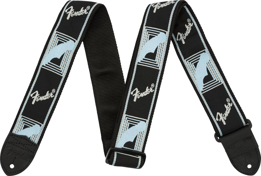 Fender Monogram Strap — Nera/Grigia/Blu · Tracolle e cinghie · R&D Sound Lugano