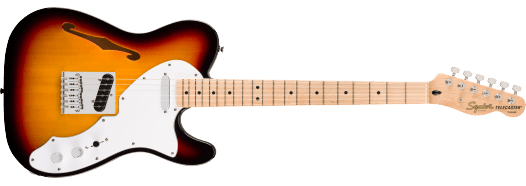 Squier Affinity Series Telecaster Thinline — Maple Fingerboard, White Pickguard, 3-Color Sunburst · Chitarre elettriche · R&D Sound Lugano
