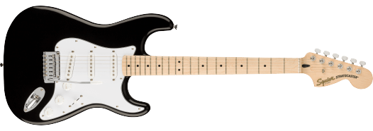 Squier Affinity Series Stratocaster — Maple, White Pickguard, Black · Chitarre elettriche · R&D Sound Lugano